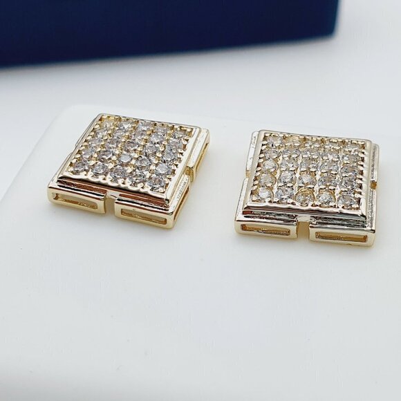 "14K Gold Plated Cubic Zircon Earrings, EVBRS466 - Picture 4 of 9